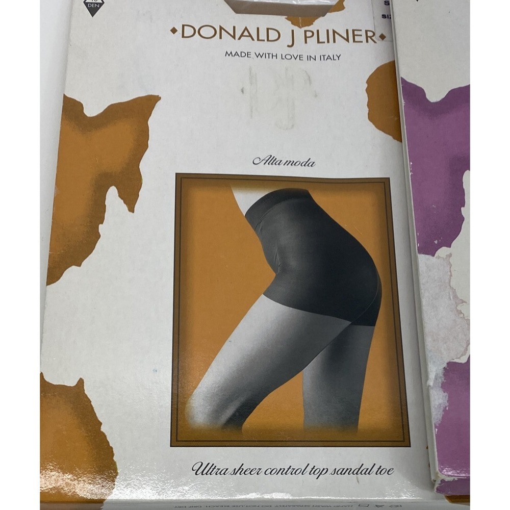 Donald J Pliner Pantyhose Size L Alta Mode Capri And 2 Ultra Sheer Control Top - Picture 2 of 5
